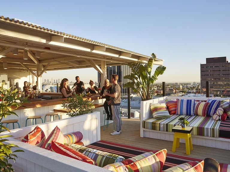 Rooftop bar at Mama Shelter in Hollywood