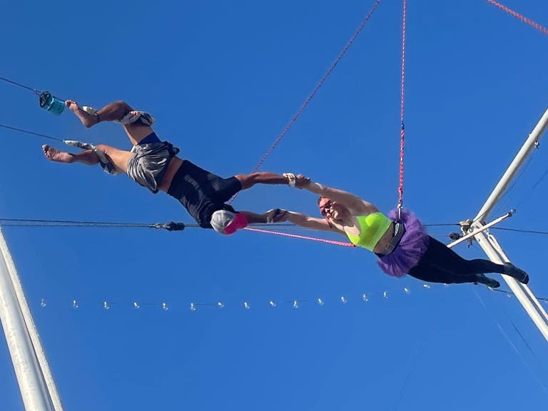 Flying trapeze at Santa Monica Trapeze School