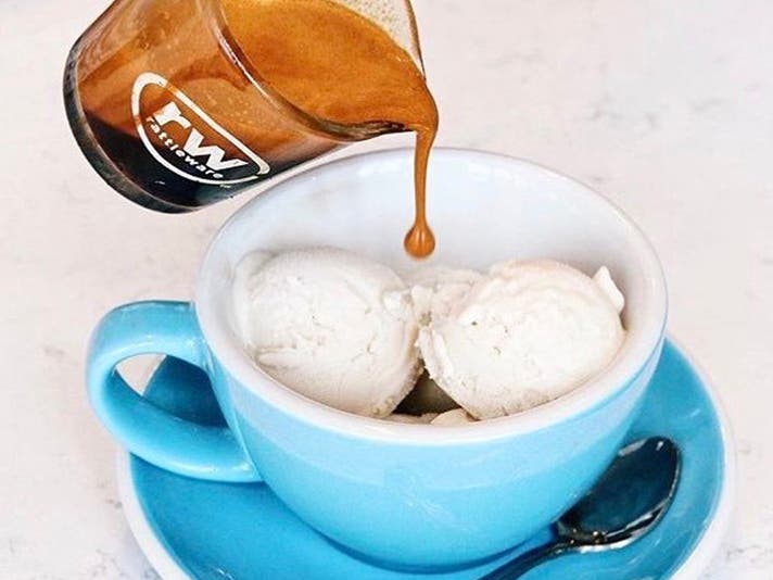 Vegan affogato at Groundwork Coffee in Hollywood | Instagram by @livebasilco